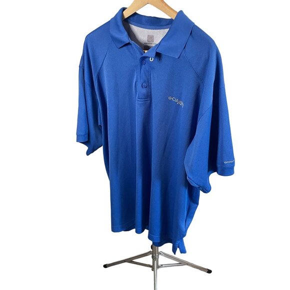 Columbia Omni Freeze Blue Short Sleeved Collared Mens Pullover Shirt Sz XL - Picture 3 of 10